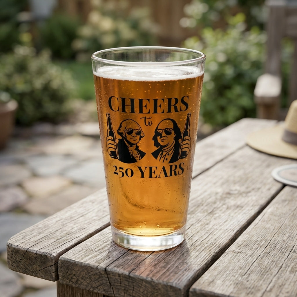 Cheers To 250 Years Pint Glass