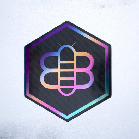 Bee Hex Sticker - Anodized Titanium