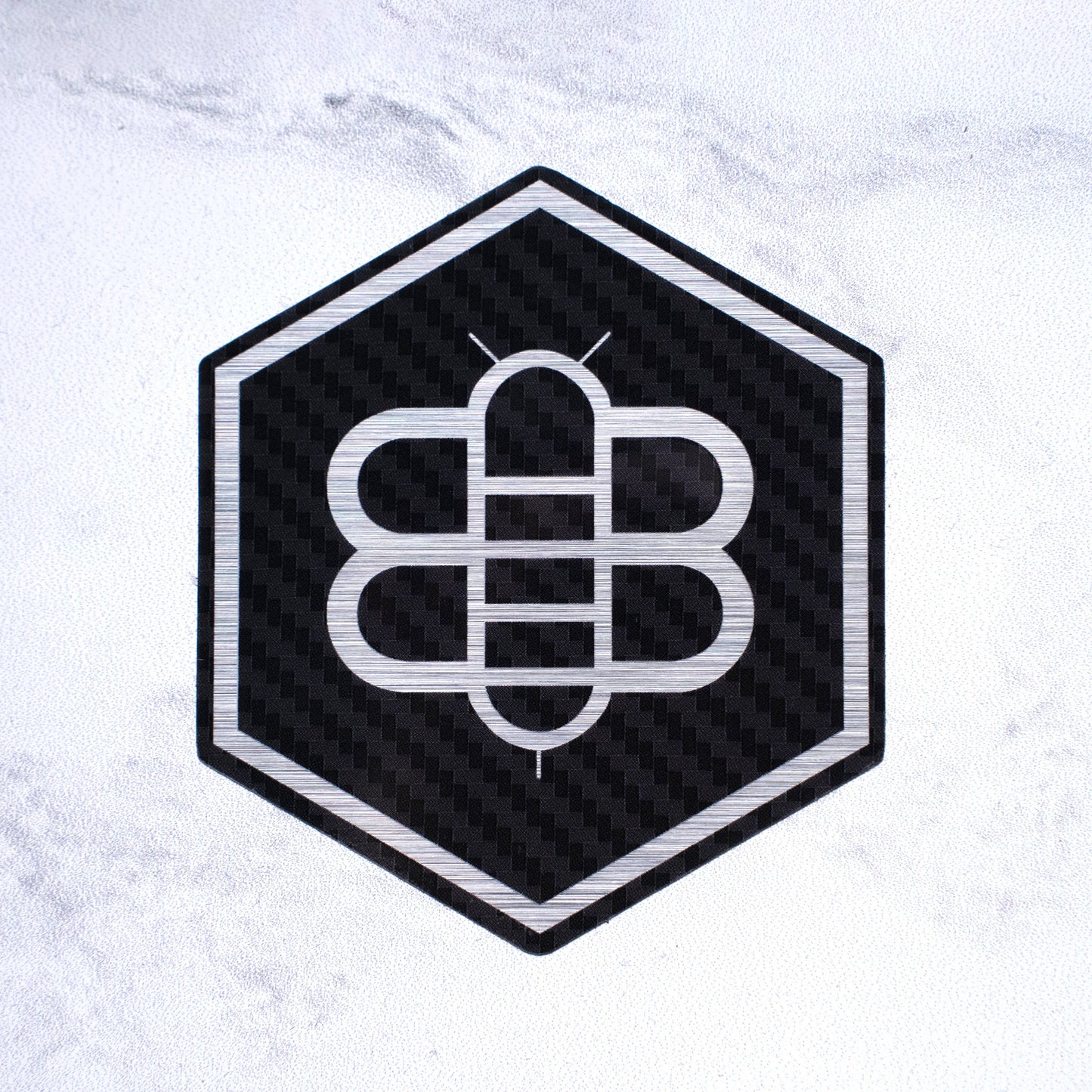 Bee Hex Sticker - Aluminum
