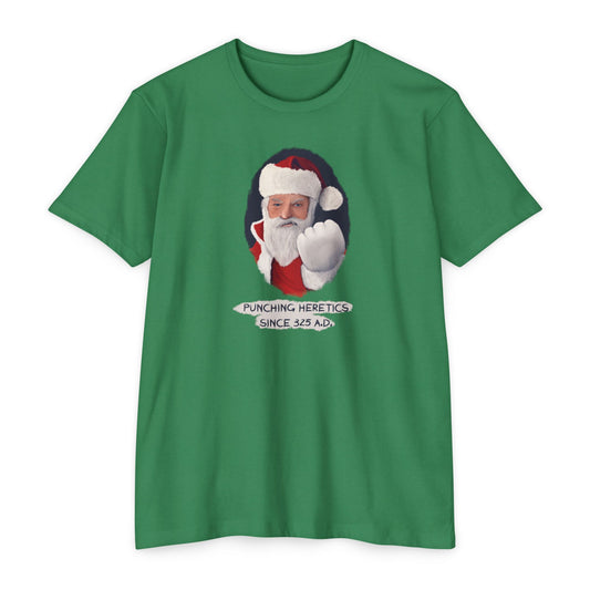 Santa Punching Heretics T-shirt
