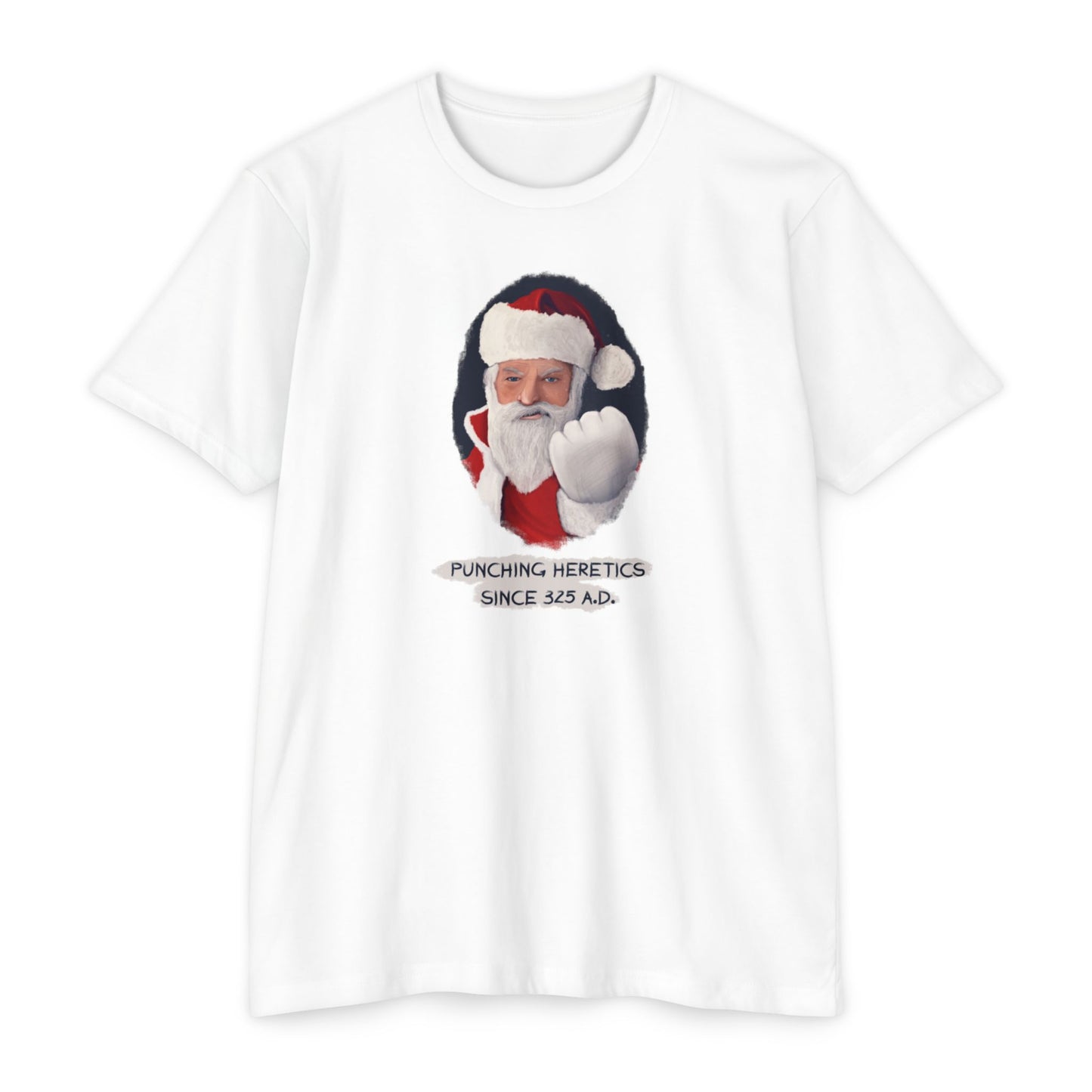 Santa Punching Heretics T-shirt