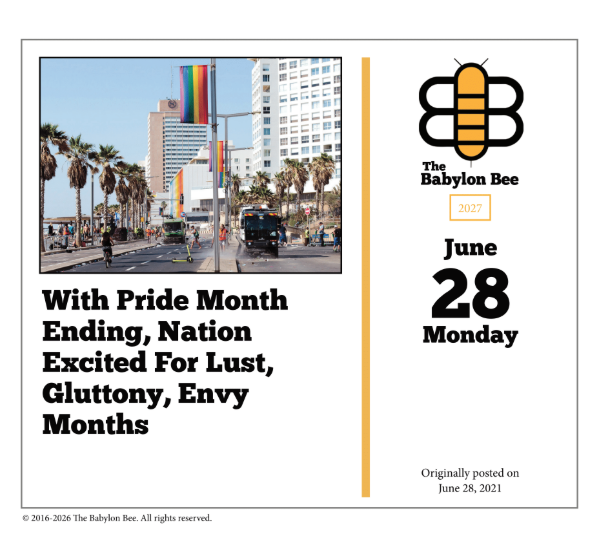 The Babylon Bee Calendar  (Pre-Order)