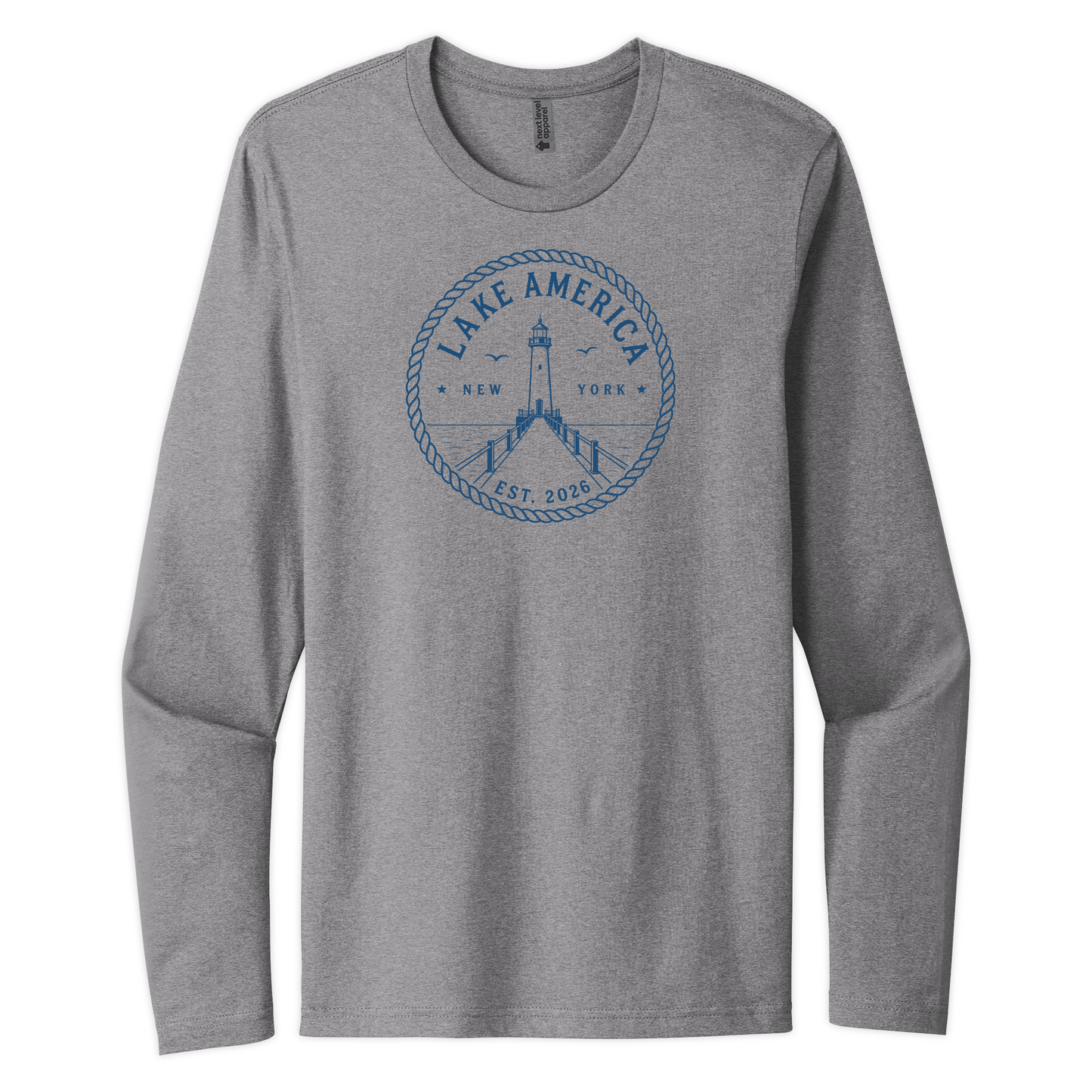Lake America Long Sleeve Tee – 100% Cotton
