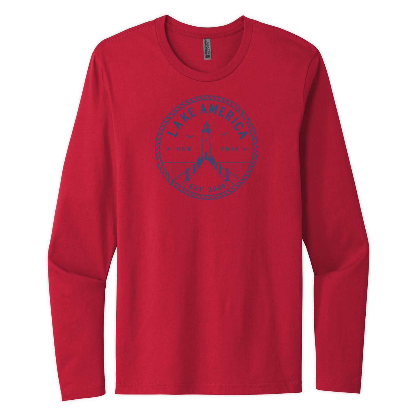 Lake America Long Sleeve Tee – 100% Cotton